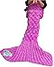 Hughapy Knitted Mermaid Tail Blanket for Adults, Teens, Kids Crochet Snuggle Mermaid, All Seasons Scales Pattern Sleeping Bag Blanket (Adult,Light Pink)