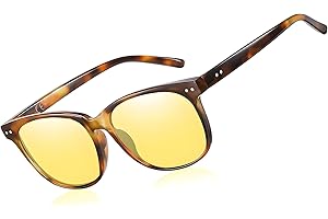 HAOLOTA Night Vision Driving Glasses Polarized HD Yellow Tinted Anti Glare Sunglasses for Men and Women