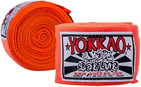 YOKKAO Hand Wraps Orange 4M Stretch Muay Thai Boxing Kickboxing K1 Training