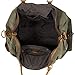 Kattee Rolling Travel Luggage Duffel Bag, 2 Drop Bottom Wheeled, Leather + Canvas, 50L (Army Green)
