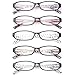 Kerecsen 5 Pack Reading Glasses for Women and Men Spring Hinge Ladies Readers (5 Pack Mix Color, 2.50)