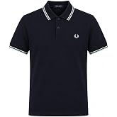 Fred Perry Men's Twin Tipped Polo Shirt Navy/Ecru/Silver Blue