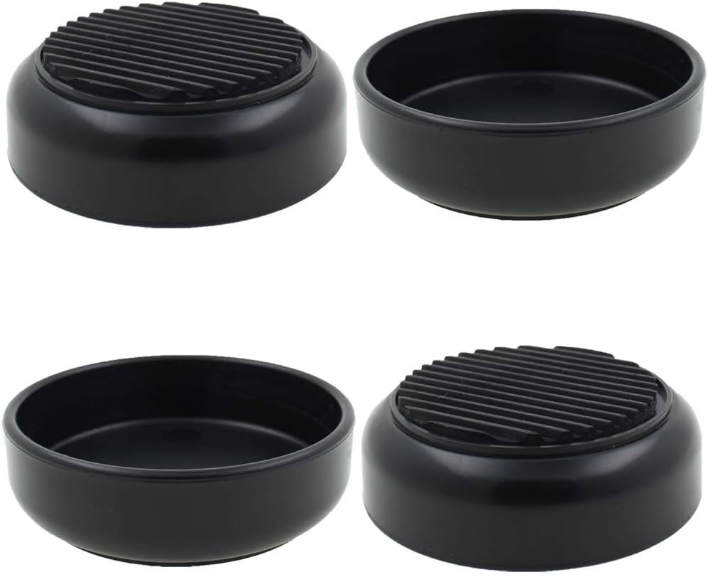 4X Rubber Base Castor Cups Non Slip Black Protect Your Floors