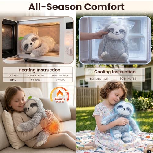 Mewaii Weighted Sloth Teddy Plush, 1.5KG Weighted Stuffed Animal 53CM Pillow for Kids, Soft Weighted Comfort & Cozy Plush Toy Sloth Gifts for Women Girls Adults