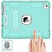 BENTOBEN iPad 2 Case, iPad 3 Case, iPad 4 Case, Heavy Duty Kickstand Shockproof Anti-slip 3 in 1 Full-body Rugged Soft Rubber Hard PC Protective Case for iPad 2nd / 3rd / 4th Gen, Mist Blue/Light Gray