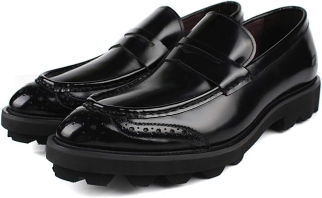 Amazon One Max ローファー メンズ 本革 厚底 Uチップ スリッポン ビジネスシューズ ウォーキング 革靴 幅広 通気 カジュアル シューズ 高級靴 One Max ビジネスシューズ