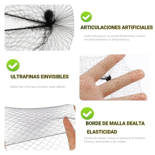 100pzs Red para Cabello y 50 Pcs Ligas para Cabello, JDF3CISH Cofias Desechables, Red de Pelo Tejida de, Gorro Desechable Tipo para Bailarinas de Ballet, Redecillas de Cocina, Danza, Actor
