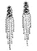 Glamour Seven Line Diamonite Dangle Duster Crystal-"CLIP ON" Earrings