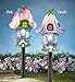 Collections Etc Solar Fairy Cottage House Stake for Garden, Backyard, Landscaping, and Pathway, Purple