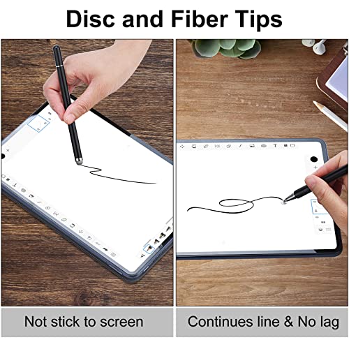 CPKEON Stylus for iPad (2 Pcs), Magnetic Disc Capacitive Stylus Pens Touch Screens for Apple/iPhone/Ipad pro/Mini/Air/Android/Microsoft/Surface All Universal Touch Screens - Black/White