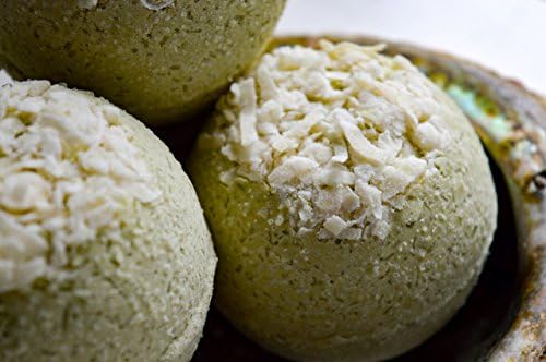 Coconut Lime Bath Bomb - 100% Organic - Kelp Powder - Seaweed - Lime - Coconut - Hydrate your skin - Smells Great - Fresh Scent - Large Size - 5.5 oz