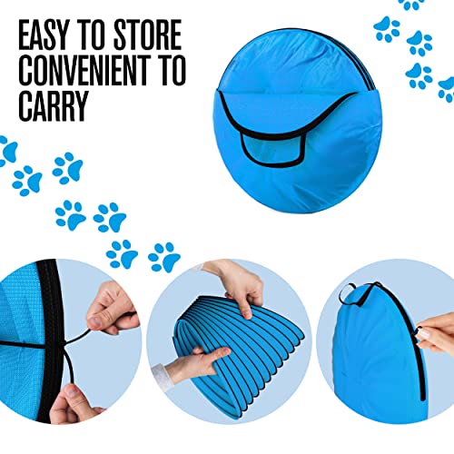 Houseables Dog Agility Training Tunnel, 18 Ft Long, 24" Open, Blue, 1