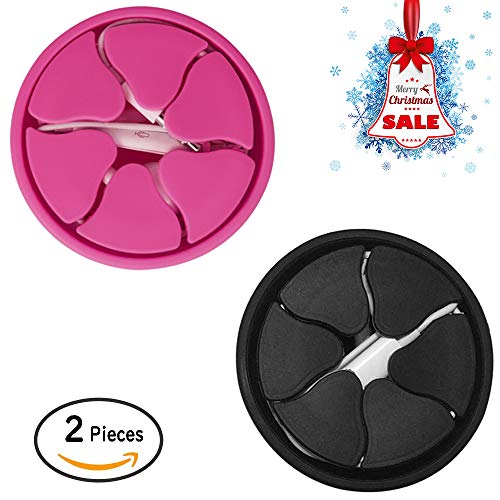 Tangle-Free Earbuds Holder Storage Case Portable Silicone Headphone Earphone Cable Compact Storage Cord Wrap Winder Headphones Keeper System Organizer (Black Red)