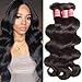 YIROO 8A Grade Malaysian Virgin Hair, 14 16 18 Inch Body Wave Hair 3 Bundles Mixed Length 95-100g/PC Unprocessed Human Hair Weave Natural Black Color