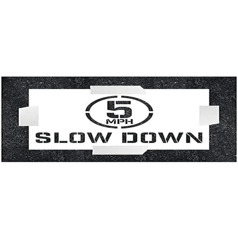 V Safety 5MPH - Slow Down Stencil - 600x400mm - 1.1mm Polypropylene
