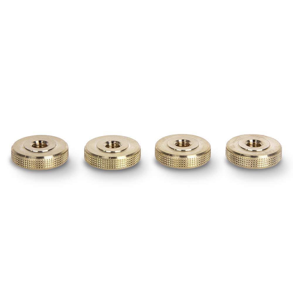 PrecisionGeek Brass Knurled Thumb Wheel Lock Nut Adapters – M6 × 5 mm, 20 mm Diameter – CNC‑Machined, Tool‑Free Fasteners – Set of 4
