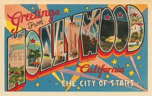 Wallmonkeys Greetings from Hollywood California Peel and Stick Wall Decals WM224259 (30 in W x 19 in H)