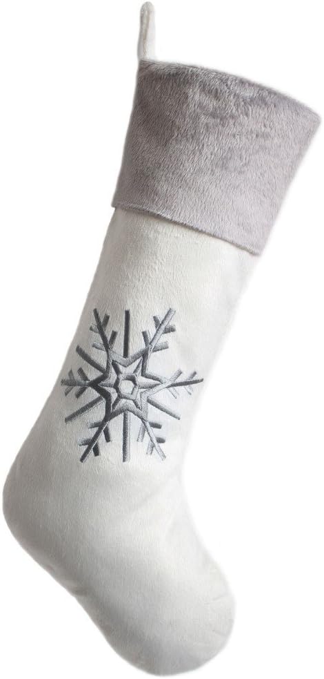 SORRENTOSuper Soft Short Plush White Color Christmas Stocking-10 x19(7-10 DAYS DELIVERY)