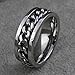 FANSING Mens Spinner Rings, Fidget Ring, Stainless Steel Band, Black, Silver, Multi, Size 6-15