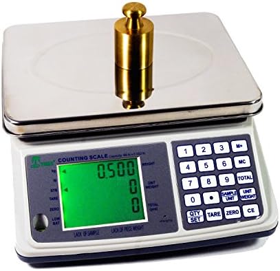 6.6 LB x 0.0002 LB / 3 KG x 0.1 Gram Medium (10 x 7.5 Inch Tray) Counting Scale Coin Parts Inventory Paper Piece w/Full Keyboard