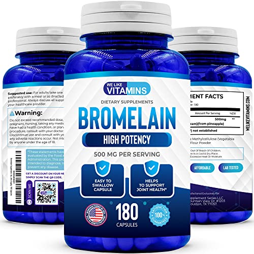 We Like Vitamins Bromelain 500mg Capsules 2400GDU/g Organic