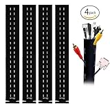 Emarth 4pack 40'' Cable Management Sleeve, Flexible Neoprene Cable Wrap for PC/ TV/ Office/ Phones/ Speakers