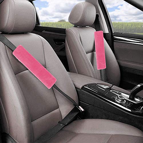 Fochutech 2Pcs Car Soft Plush Seat Belt Shoulder Pad Strap Cover