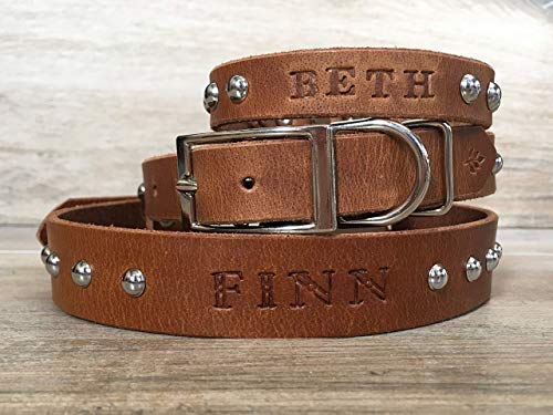 monogrammed leather dog collars