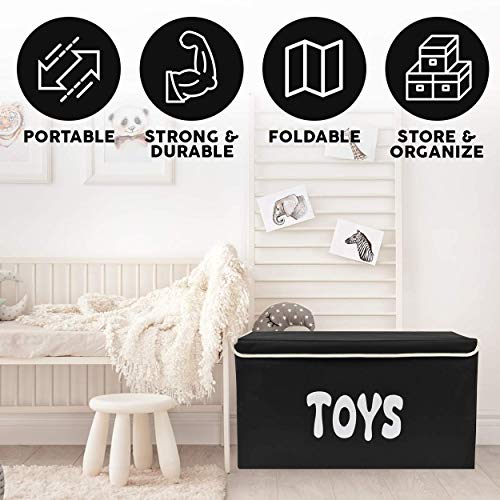 Woffit Toy Storage Organizer Chest for Kids & Living Room, Nursery, Playroom, Closet etc. - Extra Large Collapsible Toys Bin with Flip-top lid for Children & Dog Toys, Great Box for Boys and Girls