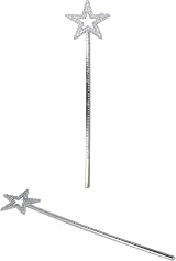 HENBRANDT Silver Star Wand 35cm Kids Fancy Dress Accessory Party Prop view 1