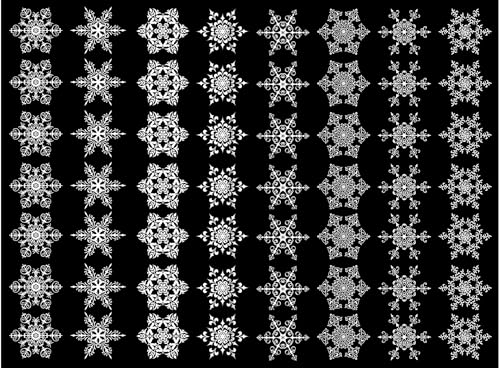 Snowflakes 56 pcs 0.75 White Fused Glass Decals