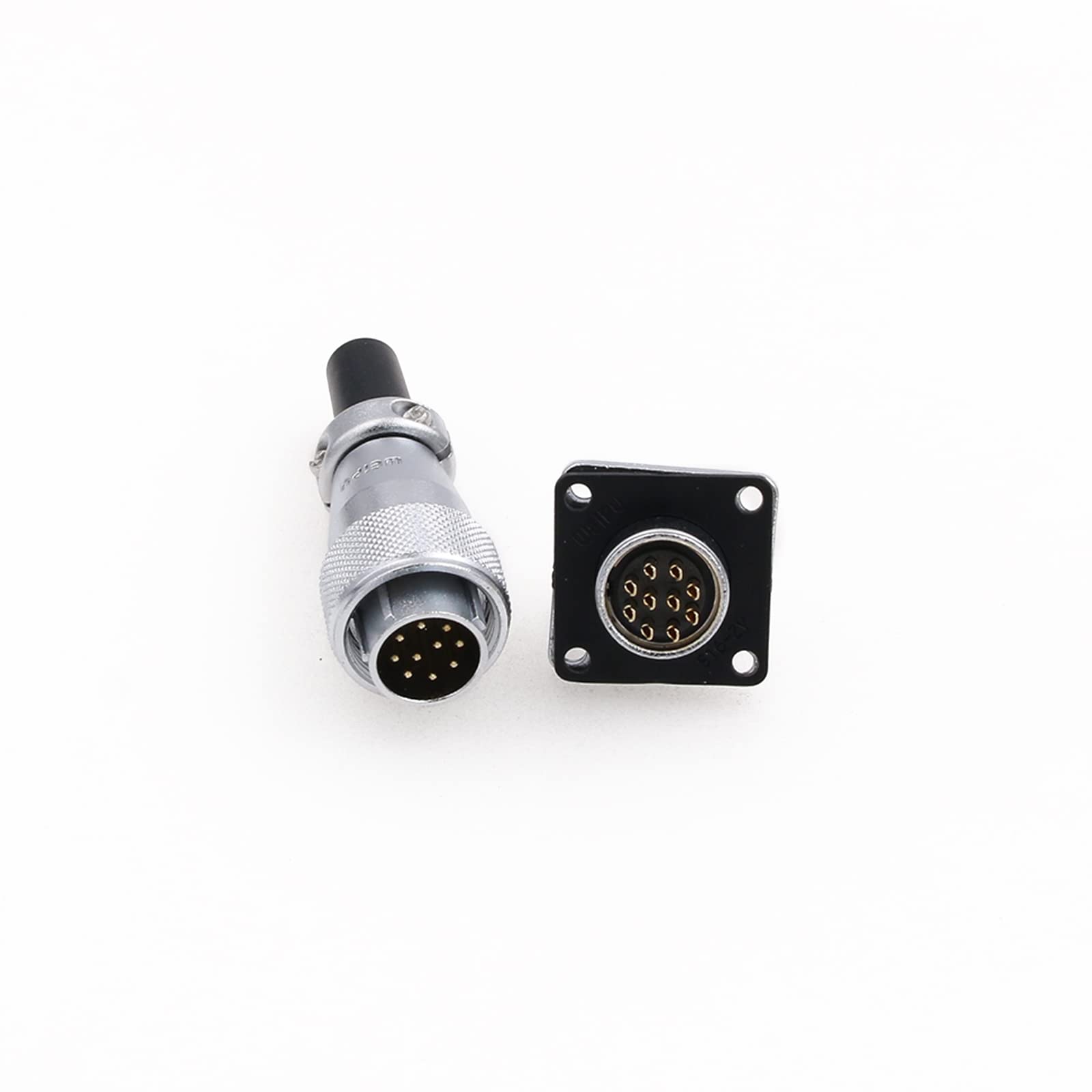 Eonvic WS16 10 Pin Aviation Connector Waterproof Plug Male Female Square Socket Metal Threaded Signal LED Industrial Equipment