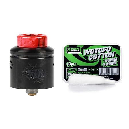 WOTOFO RDA, Wotofo Profile Rda,Wotofo Cotton,Wotofo Mesh,Wotofo Recurve Rda-Kein Nikotin Kein Tabak (Schwarz + baumwolle)