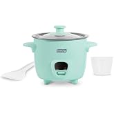 Dash Mini Rice Cooker, 2-Cup Removable Ceramic Nonstick Pot, Aqua | Personal 1 Cup Uncooked Rice Maker, Makes 2 Cups Cooked, Keep Warm Function, Cooks Oatmeal, Quinoa &amp; Grains