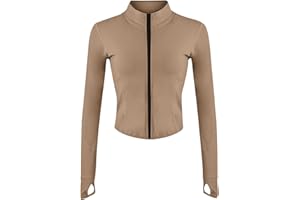 Zyrulix Women’s Lightweight Athletic Jacket Full Zip Running Track Jacket Yoga Tops Sports Workout Jackets with Thumb Holes
