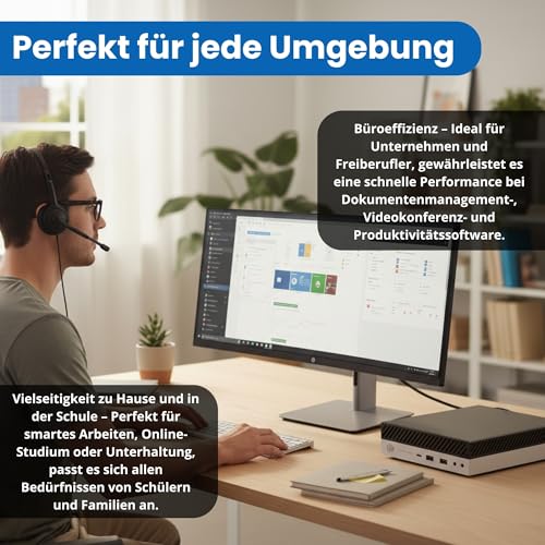 HP EliteDesk 800 G Intel i5 Business Office Multimedia Computer with 24 Months Warranty! USB 3.0 | WLAN | Windows 11 Prof. 64 Bit with USB Stick (800 G5 | 8 GB RAM | 256 GB SSD | W11 Pro)
