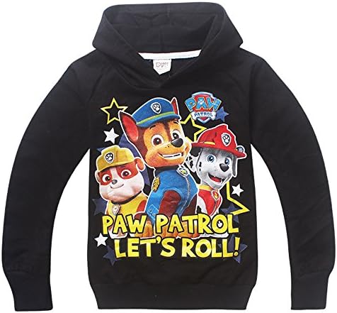 Kids Necessaries Boys' Paw Patrol Long Sleeve T-Shirt (Black, 130/8-9T)