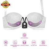 Louviva Breast Massager, Ultra-thin Silicone Bra Inserts with 8 Modes Vibration & APP Wireless Control Electric Breast Enhancer for Women (Black)