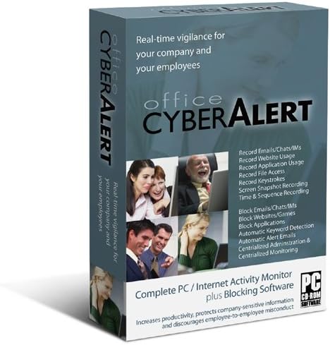 Office Cyber Alert (Version 5.03 CD+Download): Internet Activity Monitoring & Keylogger & PC Monitoring & Chat Monitoring. Monitor your business and home PC & Internet activities. BUY THE LATEST EDITION DIRECTLY FROM THE MAKER OF THE SOFTWARE. GET LATEST UPDATES & PREMIUM SUPPORT. FREE SHIPPING. 4-user license included