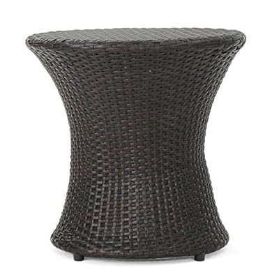Christopher Knight Home Adriana Outdoor Wicker Accent Table, Multibrown 518ZQ0aUCtL