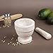 Evco International Natural Marble Stone Mortar and Pestle Set Guacamole Molcajete Bowl, Kitchen Spices, Herbs, Pesto Grinder, 4