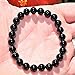 Zenergy Gems Charged Premium Natural Crystal 8mm Bead Bracelet + Moroccan Selenite Charging Crystal [Included] (Black Tourmaline (Himalayan))