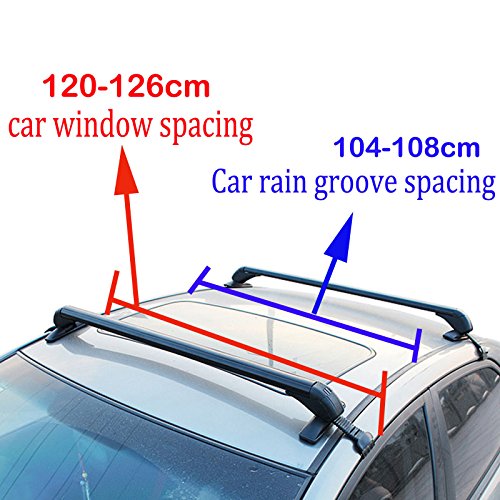 ZhanGe for Toyota Prius 2002-2016 Aluminum Anti Theft Car Roof Rack Top Luggage Carrier Cross Bar 43" Kayak Ski Snowboard Cargo Carrier 150KG Load Lockable Adjustable Window Frame