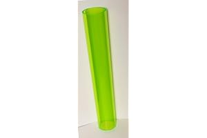BEST ACRYLICS 2" OD x 1 3/4" ID x 12" Long Clear GREEN FLUORESCENT Translucent Acrylic Plexiglass Tube - 2 Inch Diameter