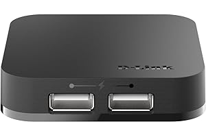 D-Link 4-Port USB 2.0 Hub including 4 Fast Charging Ports, mini USB 2.0 Port and 5V/2.5A Power Adapter (DUB-H4)