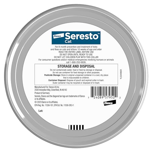 SERESTO CAT VET-RECOMMENDED FLEA & TICK TREATMENT & PREVENTION COLLAR FOR CATS | 8 MONTHS PROTECTION