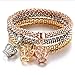 Crystal Diamond Pendant Popcorn Bracelet Crown Stretch Corn Chain Tricolor Bracelet,Crown