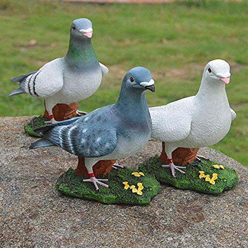 Accreate Bird Adornment Simulate Pigeon Adornment Graceful Resin Artware Decor Yard Garden Park (B Gray White) - Thumbnail 5