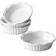 LIFVER Ceramic Pie Pans for Baking 6 Inches, 11.6 OZ Set of 4 Deep Pie Dish, Round Mini Pie Plates Tart Pans, Small Quiche Baking Fluted Dish Pan for Dinner, Oven, Freezer, Microwave Safe