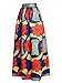 Afibi Women African Printed Casual Maxi Skirt Flared Skirt A Line Long Skirts with Pockets (Small, Pattern 6)